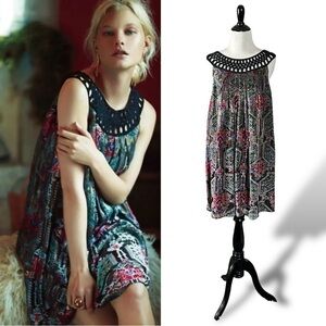 Anthropologie Moulinette Soeurs Silk Linnea Velvet Devour Dress Size Medium